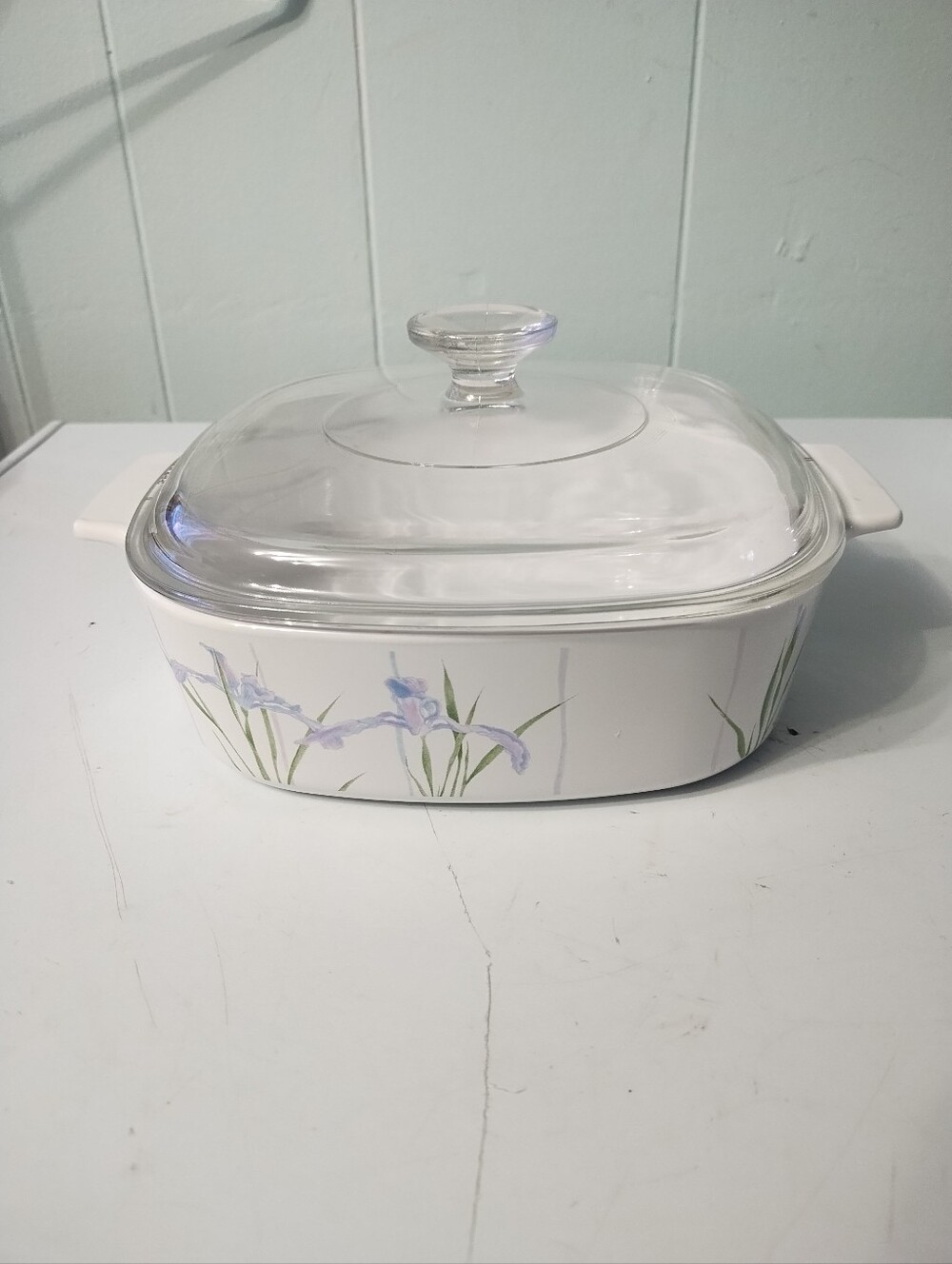 Vintage Corningware Shawdiw Iris 1 1/2 Quart Casserole Dish With Lid